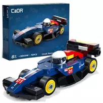 Konstruktoriaus kaladėlės CaDA lenktyninis automobilis Circuit Racing Car tamsiai mėlyna 70 dalių
