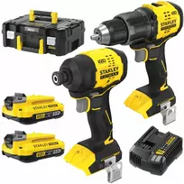 „Stanley“ elektrinių įrankių rinkinys bešepetėlinis atsuktuvas SFMCD716, smūginis suktuvas SFMCF811, 2 x 2,0 Ah V20 įkroviklis Stanley SFMCK201D2T