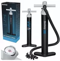 Bestway Aukšto slėgio siurblys kamuoliui, pontonui, SUP lentai, 5 antgaliai, slėgio matuoklis