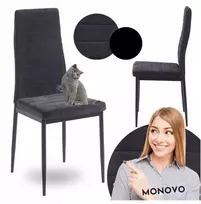 Monovo Juoda minkšta palėpės virtuvės kėdė valgomajam, virtuvės svetainei, EDEN