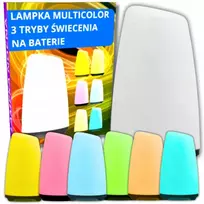 RGB LED NAKTINIS LEMPAS VAIKŲ MIGAMOJOJE Baltas BELAIDAS 3 REŽIMAI