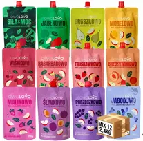 OWOLOVO VAISIŲ PUTESĖS VAIKAMS, 12 SKIRTINGŲ SKONIŲ mišinys!! be cukraus 12 x 200G