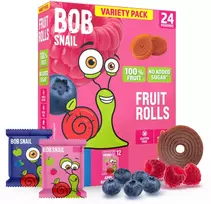BOB SNAIL Aviečių mėlynių vaisių suktinukai 240g MIX 24 vnt, be cukraus, veganiški