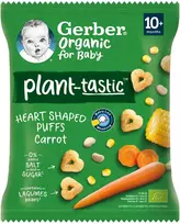 Gerber Organic Corn hearts morkos po 10 mėnesių amžiaus 28 g