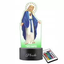 Plexido Naktinis šviestuvas su religiniu spaudiniu Dievo Motina Marija, jūsų 3D LED graviravimas
