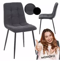 Monovo Moderni Loft virtuvės kėdė svetainei valgomajam Minkšta juoda NAVA