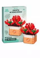 Hh Poland KŪRYBINIAI KONSTRUKCINIAI KALUKAI GĖLĖ vazone, RAUDONAS SUKULENTAS 141 vnt.