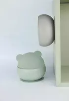 Silikoninis dubuo su dangteliu ir siurbtuku 450 ml MinikOiOi 12 cm žalia
