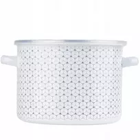 Prima Deco JGS emaliuotas puodas 12 cm su plastikiniu korio dangteliu