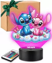 Plexido 3D LED naktinė lempa 3D pasaka Lilo ir Stitch Debesis Dovana mergaitei