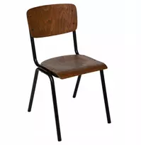 Artpro MEDINĖ KĖDĖ - RETRO LOFTAS, VALGOMUI, METALINĖS KOJĖS, UOSINĖ, RUDA