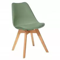 Artpro MODERNINĖ NORD VALGOMO KĖDĖ, KHAKI ŽALIA, MEDINĖS KOJELĖS, PAGALVE