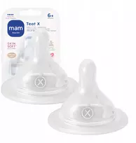 MAM Baby Papka Kaszka buteliuko žindukas 6 m+ (X) storio maistas 2 vnt.