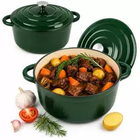 Krisberg Emaliuotas KETUS PUODAS 5,9L Emaliuotas su dangteliu INDUKCINĖ DUJINĖ ORŠINĖ 28cm