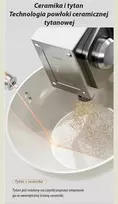Wok glazūruota keraminė keptuvė su nepridegančia danga - balta 28 cm