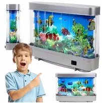 NAKTINIS LEMPAS VAIKAMS DIRBTINIS AKVARIUMAS SU SPALVINGU LED FONINIU APŠVIETIMA