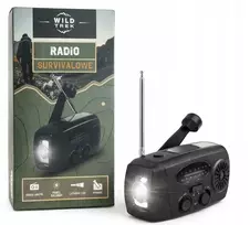Wild Trek Survival Radio saulės skydelio LED Dinamo žibintuvėlis