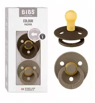 BIBS Color čiulptukas kūdikiui 2vnt be BPA Mocha guma/tamsus ąžuolas +0m