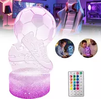 3D futbolo LED naktinės lempos dovana futbolininkui berniukui stalo lempos nuotolinio valdymo pultas