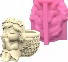SILIKONINĖ FORMA DEKORACINĖ GĖLIŲ vazono rankena ANGELĖ VAZĖ