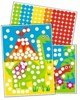 Iškarpų albumai 4 DINOZAURŲ RINKINYS (lentos + lipdukai)