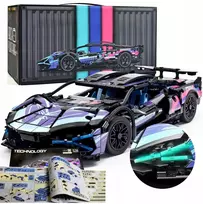 KONSTRUKCINIAI BLAKAI AUTOMOBILI LAMBO 1280 el FLUO LIGHTS TECHNIK 36 CM 1:14