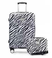 PUCCINI kelioninio lagamino rinkinys 2in1 vidutinis + ABS Zebra dėklas