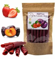 Vaisių suktinukai su braškių ir slyvų mišiniu be cukraus užkandis vaikams 50g