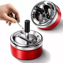Pasukama metalinė peleninė 9 cm su dangteliu, kad sumažintų kvapus