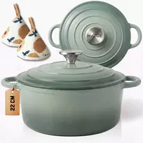 HAGE 3L emaliuotas ketaus PUODAS SU DANČIU JŪROS DRUSKOS INDUKTACINĖ ORKALIS 22cm
