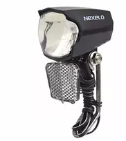 Nexelo LEMPAS DVIRAČIO LEMPAS PRIEKINĖ DYNAMO LED GENERATOR 30 LUX DUSK SENSOR