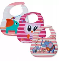 Dartomik 3 pakuotės CLEARANCE BIBS mergaitei su VELCRO POCKET BPA FREE raštais