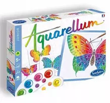Aquarellum Junior drugeliai 4 spalvinimo puslapiai Sentosphere 6+