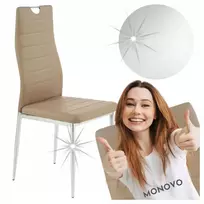 Monovo Moderni odinė virtuvės valgomojo kėdė Metalinė kapučino LARO