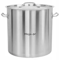 Mega M DIDELIS nerūdijančio plieno indukcinis puodas su dangčiu, 50L, skersmuo. 40 CM STANDARTAS