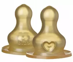 Bibs Seilinukai Guminis buteliuko spenelis 3 m+ 2 vienetų rinkinys BPA FREE MEDIUM Flow