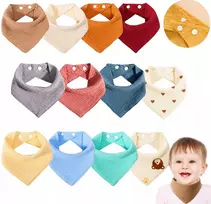 Zaxer 12X BABY BANDANA BIBS MEDVILNĖS MINKŠTAI SUgeriantys dantys