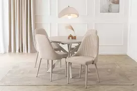 Mebel Elite Minkšta virtuvės audinio kėdė, skirta svetainei valgomajam Cashmere TORINO