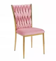 Furnitex K37-FX rožinė VELVET kėdė/auksinės kojos SVETAINEI