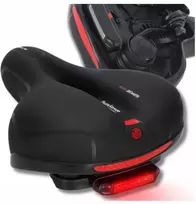 MINKŠTAS DVIRAČIO BALNĖLIS su lempa, balnas nuo šoko, LED VENTILACIJA, USB