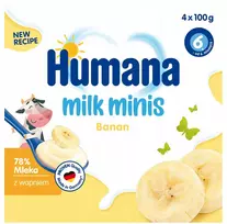 HUMANA JOGURTO DESERTAS NUO 6 MĖNESIŲ SU BANANŲ SKONIU 4x100G