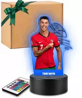 Plexido 3D LED lempa Cristiano Ronaldo Portugal su vardu berniukui