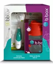 B.Box Rinkinys Sonic dantų šepetėlis vaikui + Buteliukas su šiaudeliu 240 ml, arbūzas