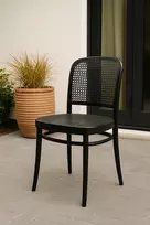 Plastikinė moderni sodo kėdė valgomajam balkone Retta Juodas