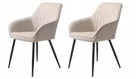 2x smėlio spalvos minkštos valgomojo/virtuvės kėdės