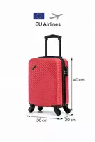 Ryanair mažas rankinis bagažas, 40x30x20 cm, su nuimamais ratukais. Burgundija