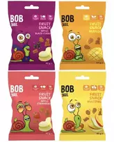 100% vaisių gumų rinkinys, be cukraus ir konservantų Bob Snail 4 x 40g