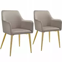 Tectake Šiuolaikinė minkšta kėdė, pilka, 2 vnt. 405475