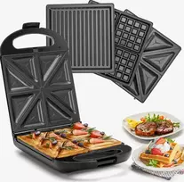 3-IN-1 1200 W DAUGIAFUNKCINĖ vaflinė, SUMUŠINIŲ GRILĖLĖ, KEIČIAMOS PLOKŠTĖS