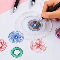 Spirografo RINKINYS piešimui vaikams, 3D lavinantis žaislas, 22 ELEMENTAI